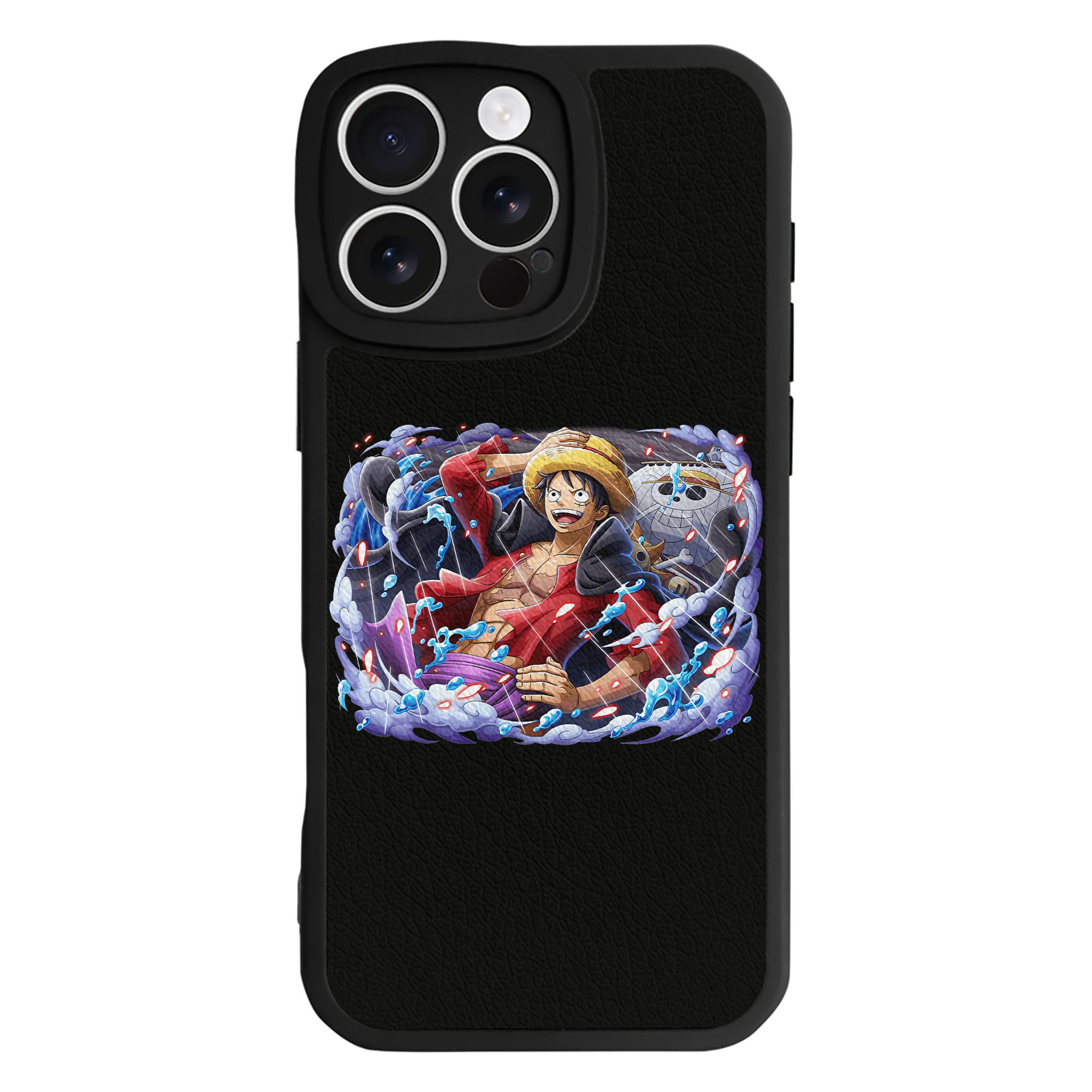 （画像用） ワンピース モンキー・D・ルフィ ONE PIECE Monkey D. Luffy 【iPhone 16シリーズ対応】シリコンスマホケース（レザー調） 材質：シリコン